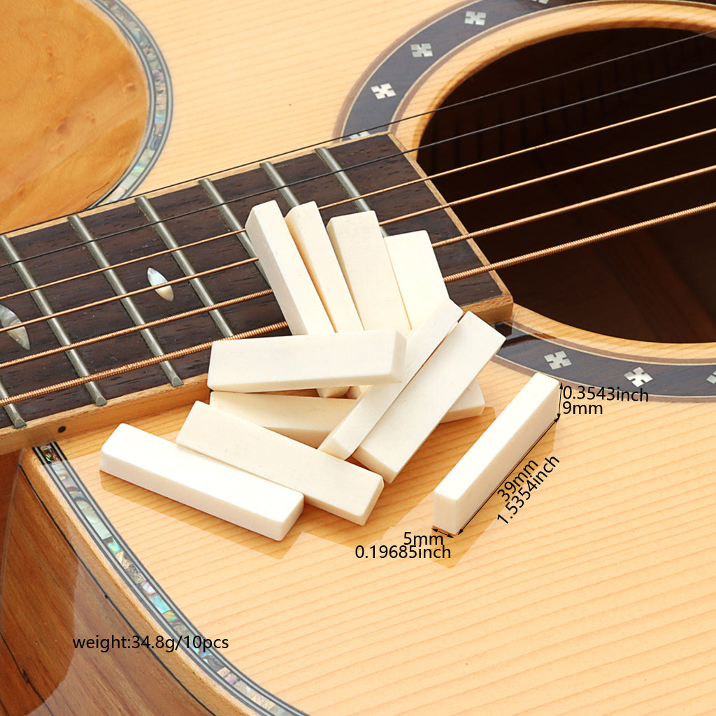 10Pcs Guitar Blank Bone Nut for Acoustic Guitar Parts Accessories