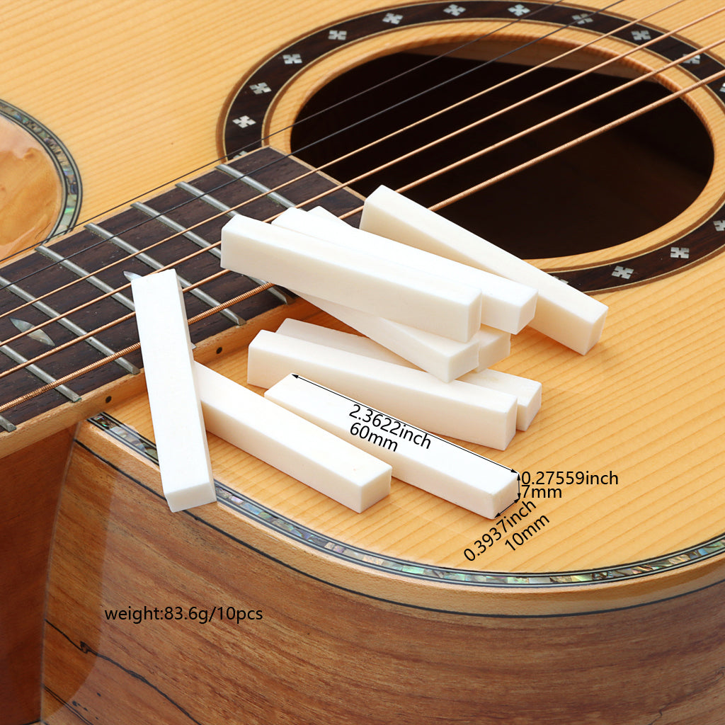 10Pcs Guitar Blank Bone Nut for Acoustic Guitar Parts Accessories