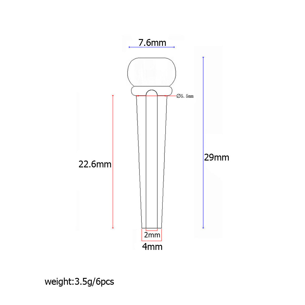 6x  red wood  Bridge Pin Classical Style Dot Acoustic Guitar