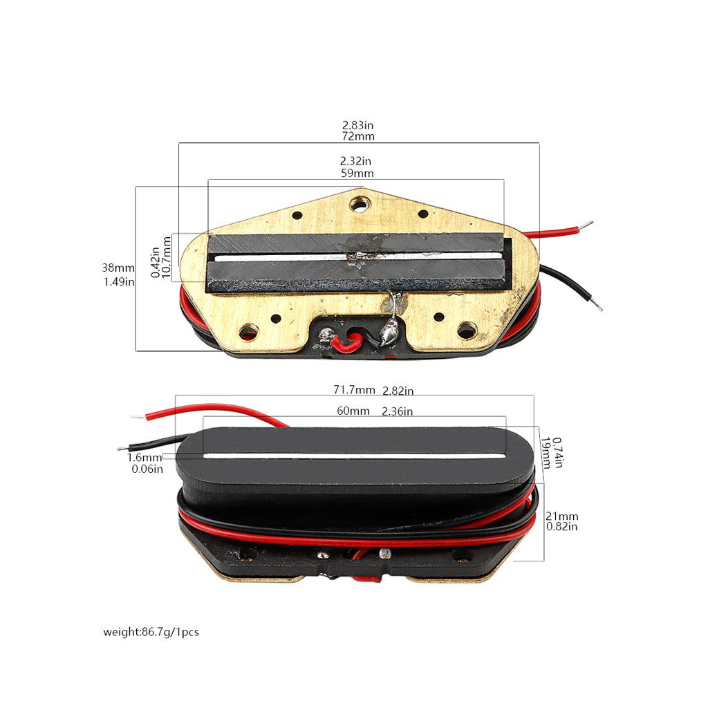 Electric Guitar Pickup Hot Classics Alnico 3 Magnet Pickup with Flat Pole Stagger Pole Bridge 7.8K TL Guitar Pickup