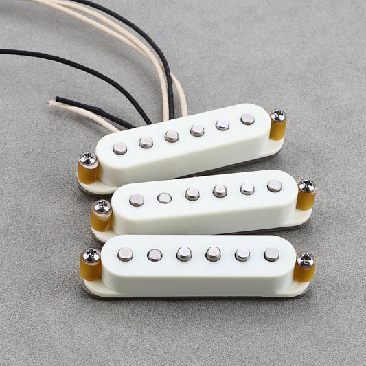 Vintage V70 SSS Alnico 5 Guitar Pickups Guitar Neck/Middle/Bridge Pickup for Strat Style Guitars,Aged White