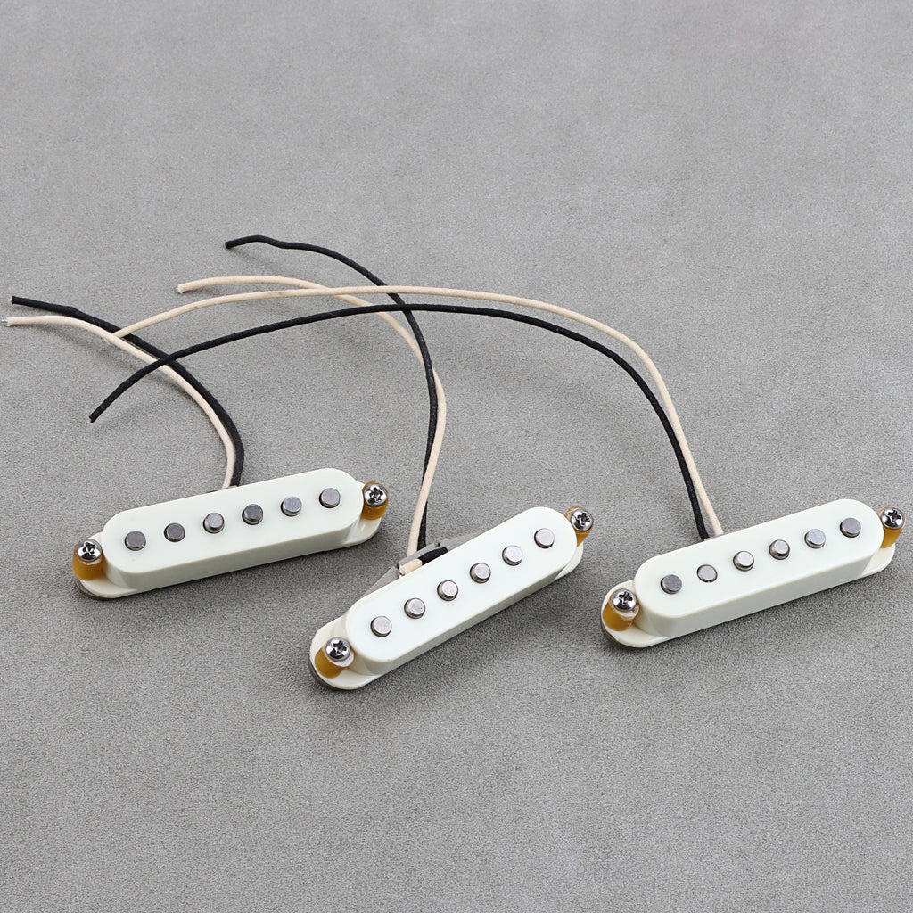 Vintage V70 SSS Alnico 5 Guitar Pickups Guitar Neck/Middle/Bridge Pickup for Strat Style Guitars,Aged White