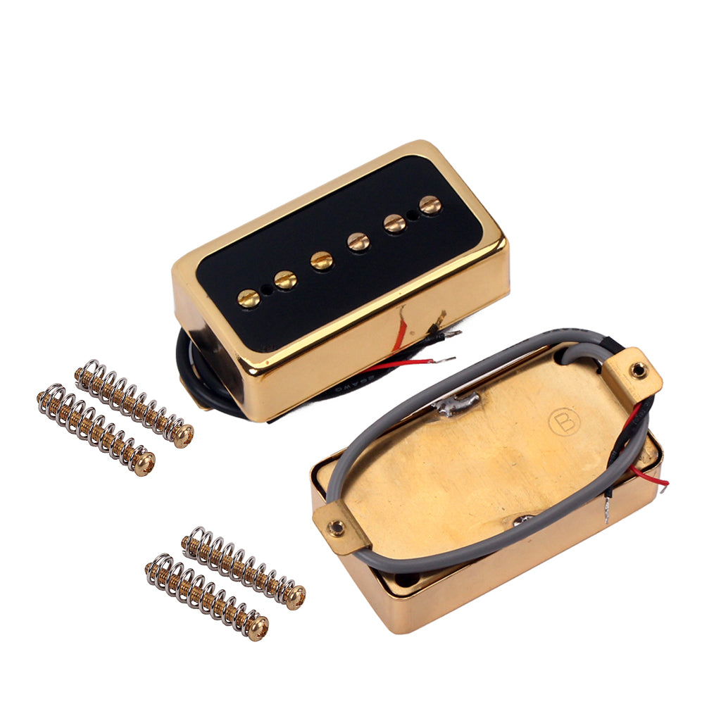 P90 Pickup Set,Alnico V Single Coil Bridge & Neck Pickups for Les Paul P90 Style Humbucker Size Electric Guitar