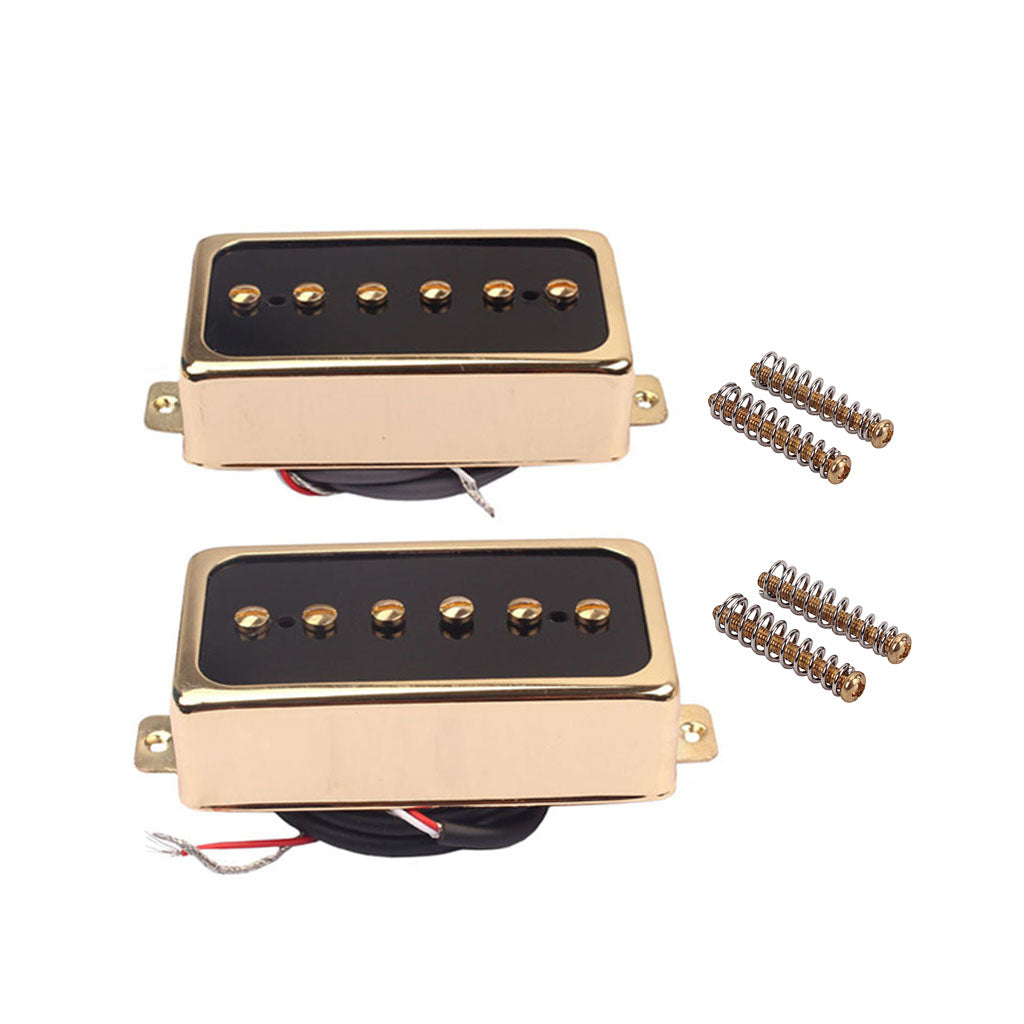 P90 Pickup Set,Alnico V Single Coil Bridge & Neck Pickups for Les Paul P90 Style Humbucker Size Electric Guitar