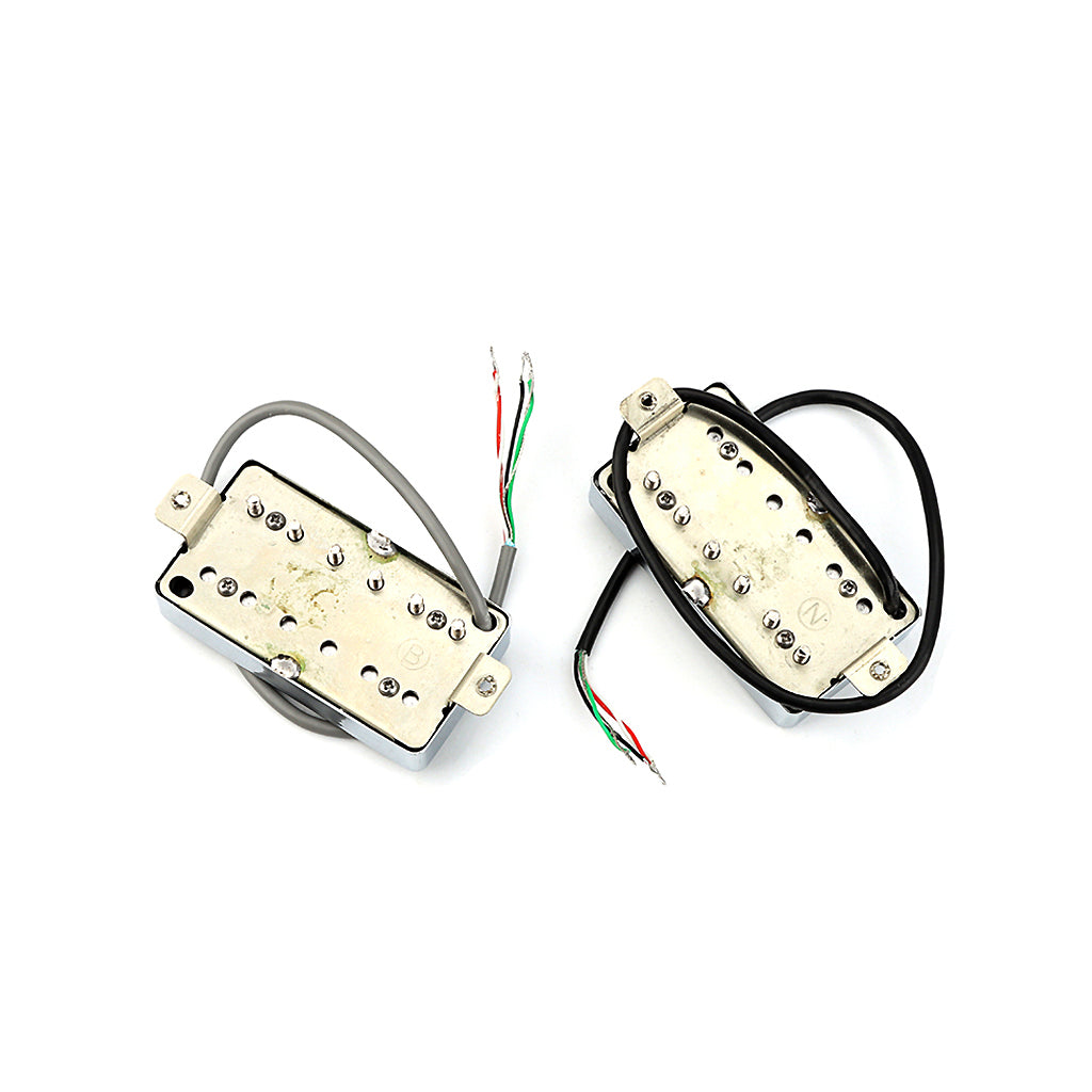 Guitar Double Coil Humbucker Pickups Neck and Bridge Set Replacemen for LP Electric Guitar Parts,Chrome Surface Flower Chart