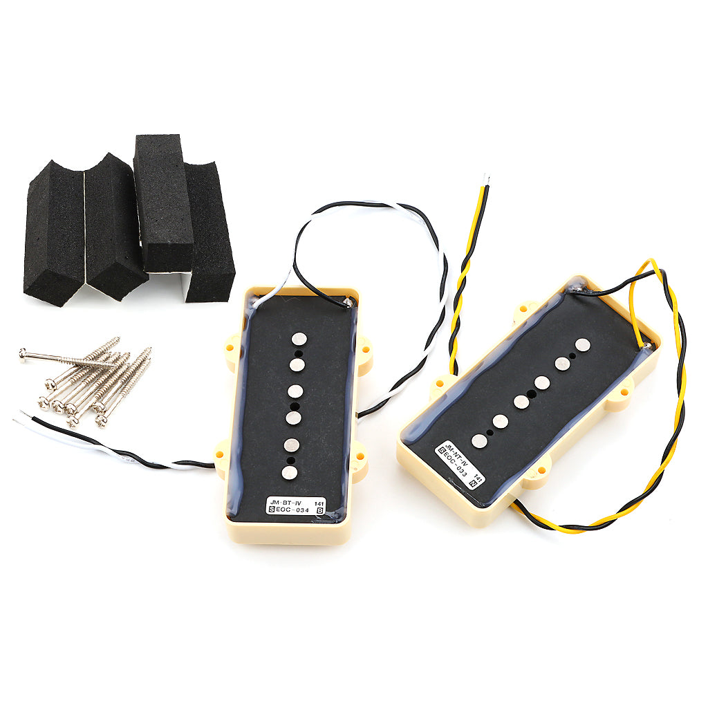 Alnico 5 Single Coil Neck & Bridge Pickups Set for Jazzmaster Style Electric Guitar