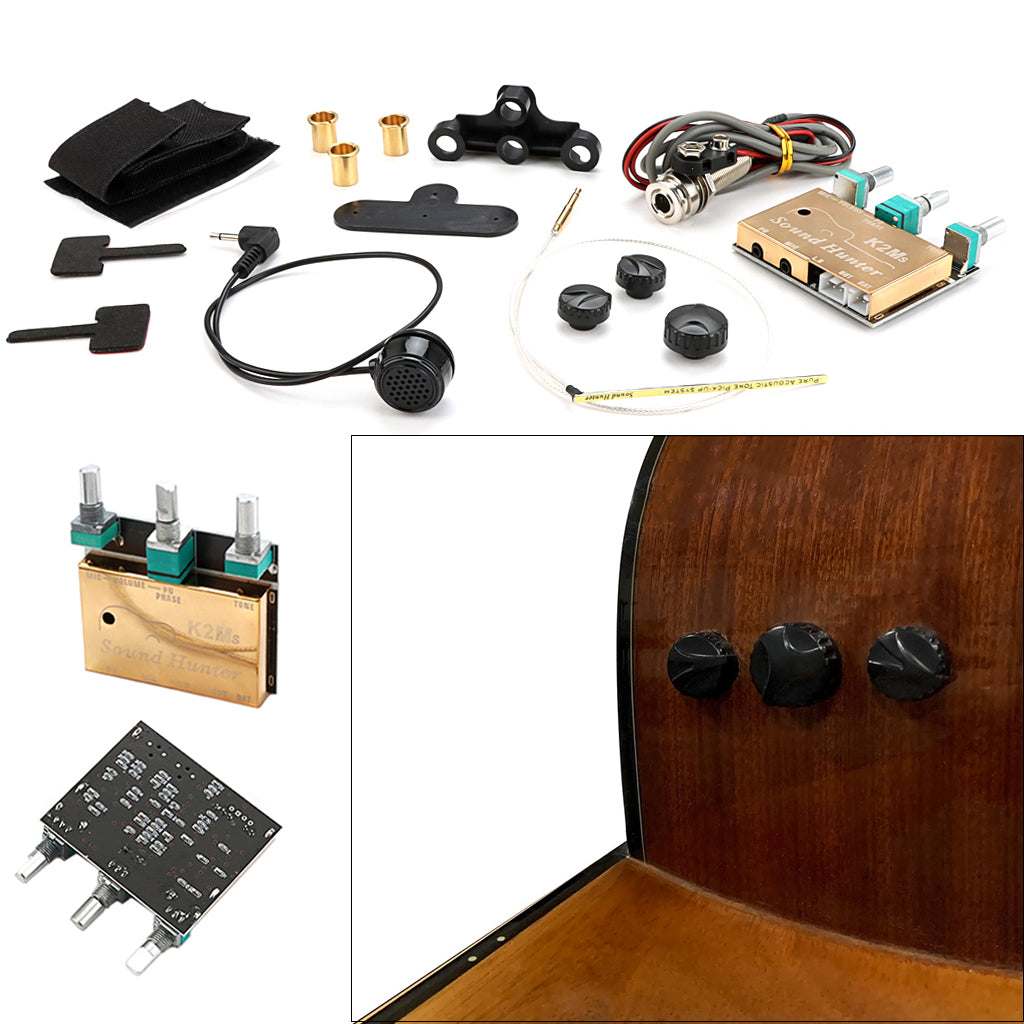 Guitar Pickup Acoustic Guitar Onboard Active Piezo Pick Up EQ Equalizer Dual Source Preamp System