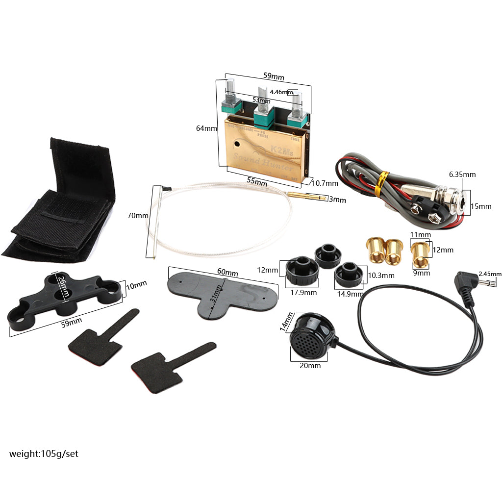 Guitar Pickup Acoustic Guitar Onboard Active Piezo Pick Up EQ Equalizer Dual Source Preamp System