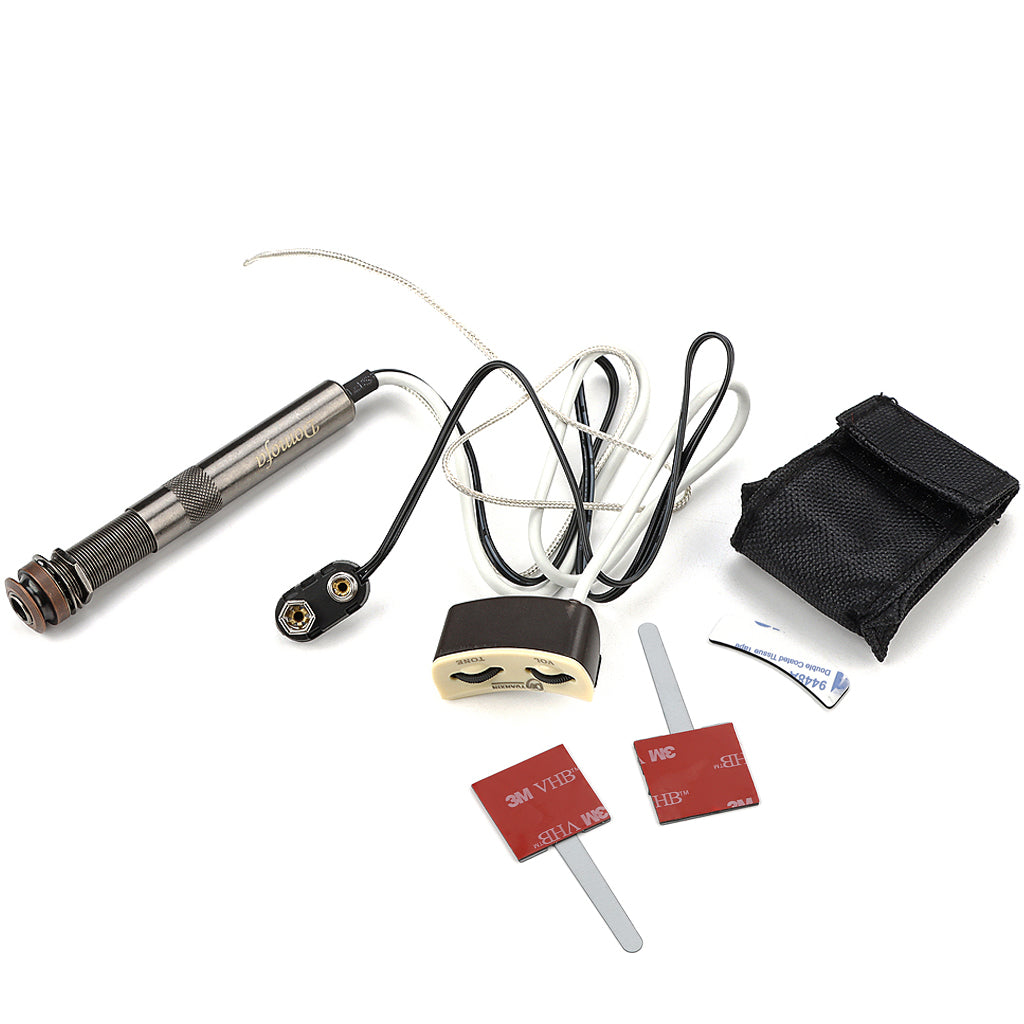 Acoustic Guitar Pickup Endpin Jack Piezo Pickup kit with Volume Tone Control for Acoustic Folk Guitarra