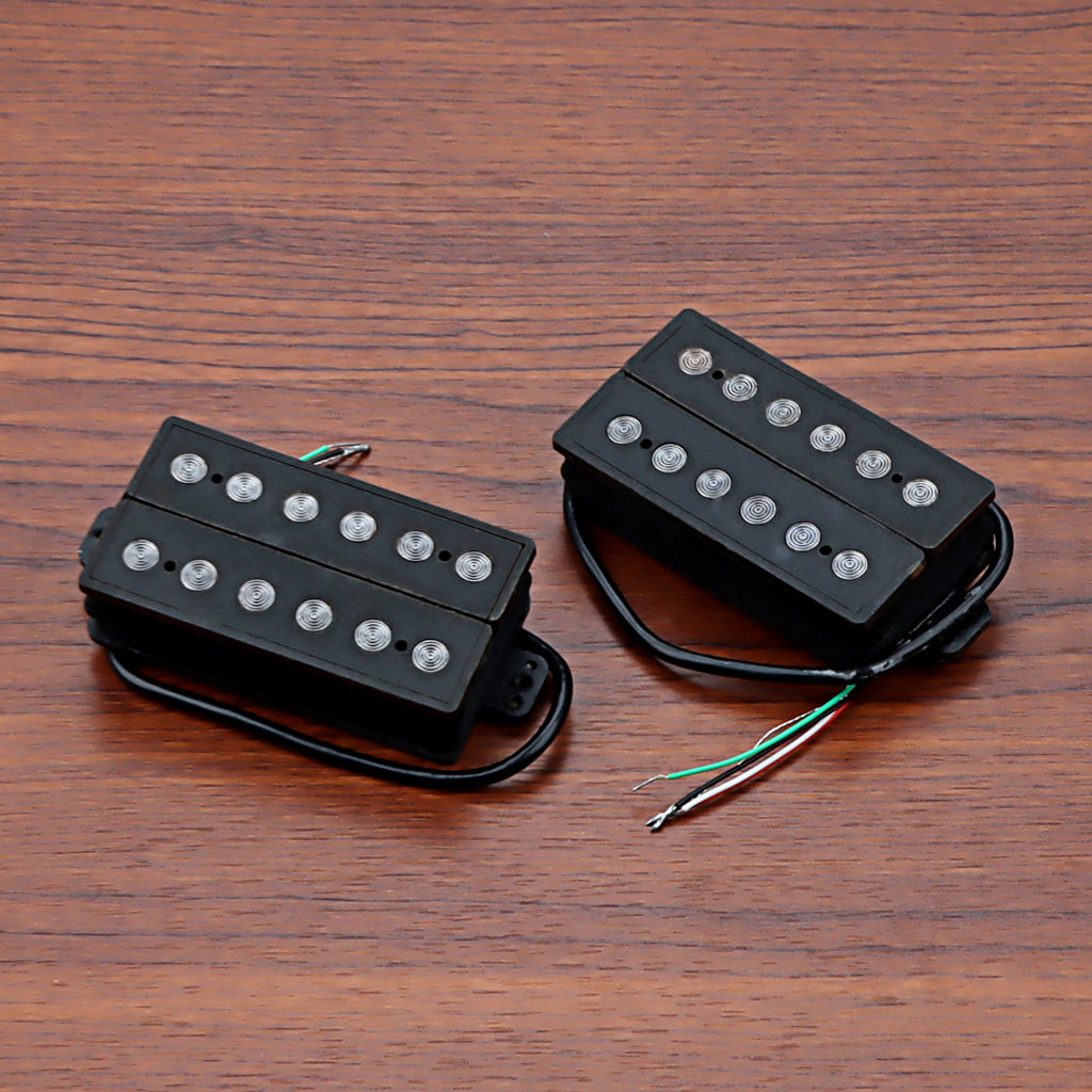 Humbucker Pickup Set Fiber Alnico 5 Double Coil Neck and Bridge Guitar Pickup for Electric Guitar Black