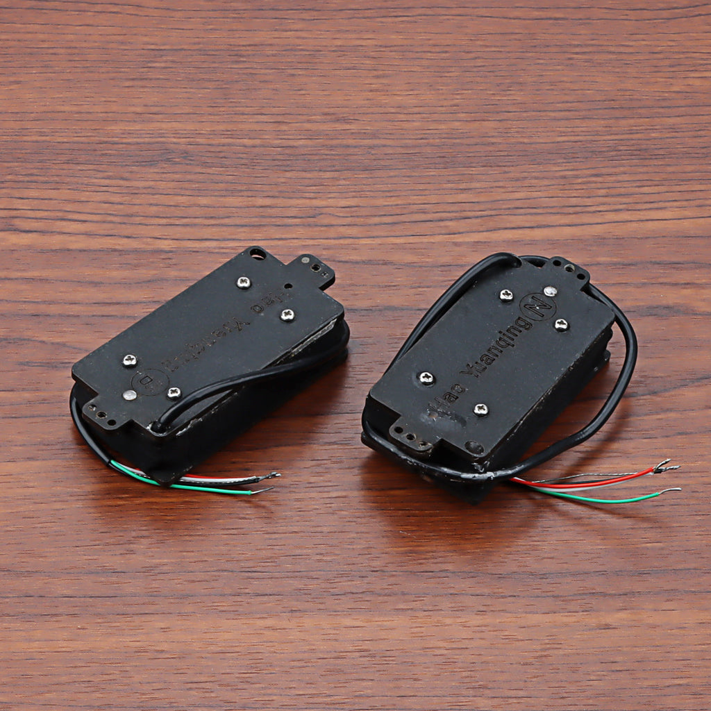 Humbucker Pickup Set Fiber Alnico 5 Double Coil Neck and Bridge Guitar Pickup for Electric Guitar Black