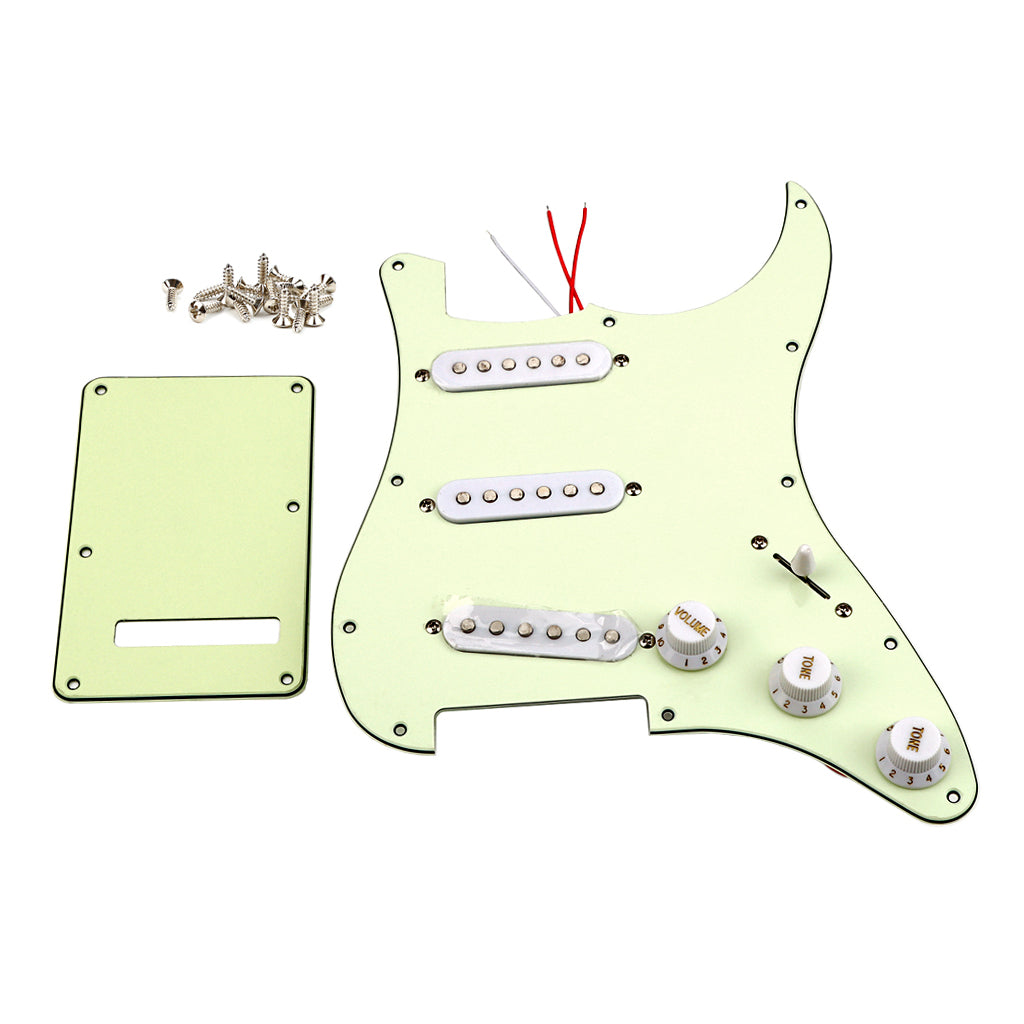 Pre-wired SSS Guitar Loaded Pickguard with Backplate for Strat Style Electric Guitar Mint Green 3Ply