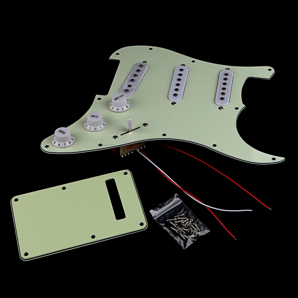 Pre-wired SSS Guitar Loaded Pickguard with Backplate for Strat Style Electric Guitar Mint Green 3Ply