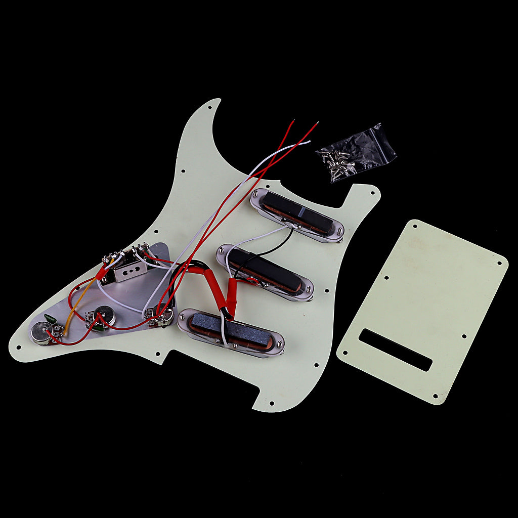 Pre-wired SSS Guitar Loaded Pickguard with Backplate for Strat Style Electric Guitar Mint Green 3Ply