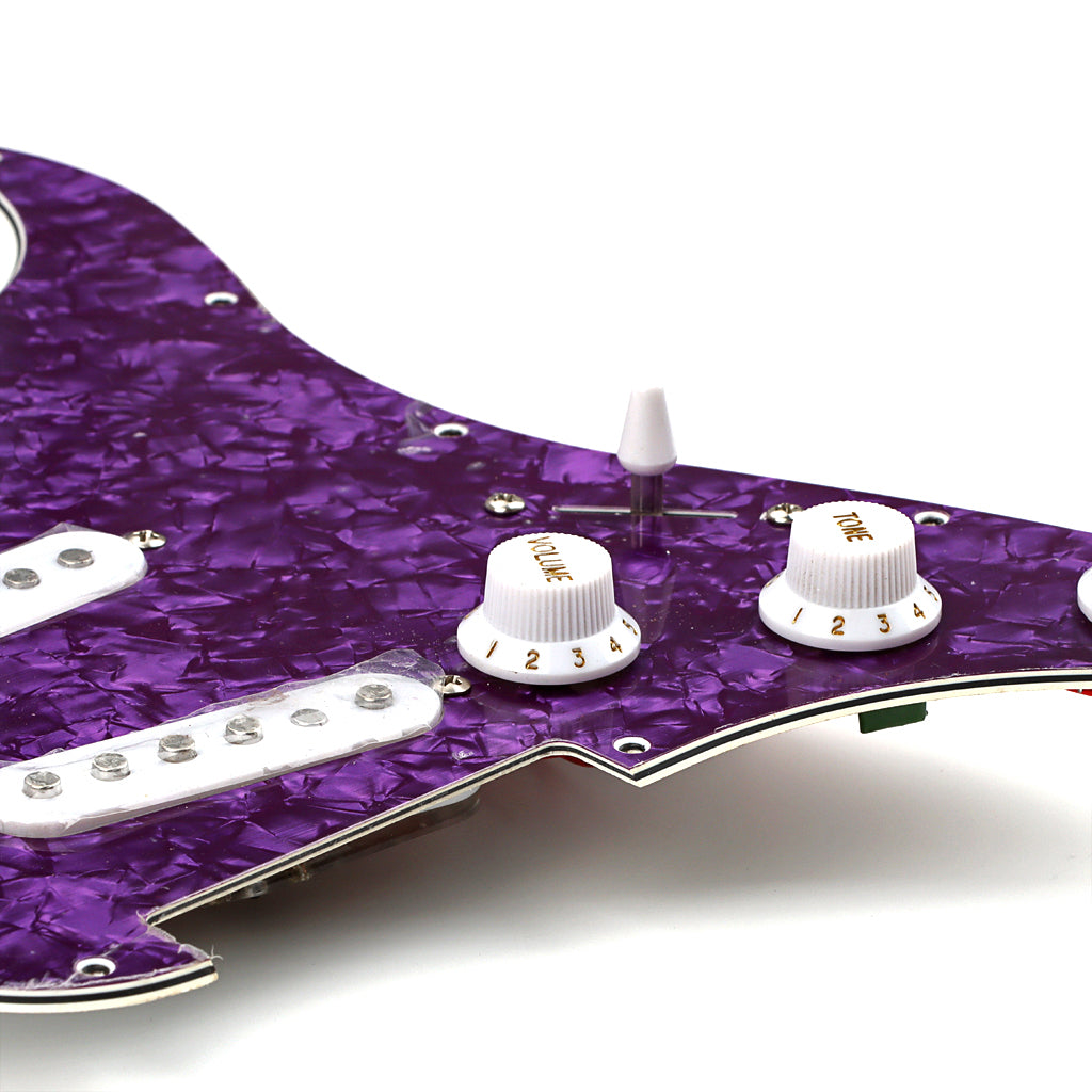 Pre-wired SSS Guitar Loaded Pickguard for Strat Style Electric Guitar Purple Pearl 3Ply