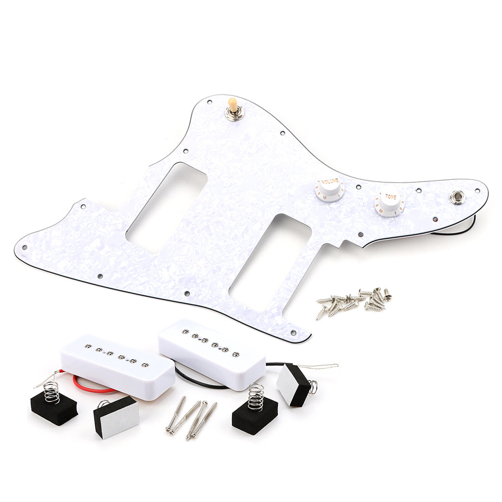 Pleroo Custom Guitar Parts - For Japan Jazzmaster Guitar Pickguard With PAF Humbucker No Bridge Post Holes And Upper Horn