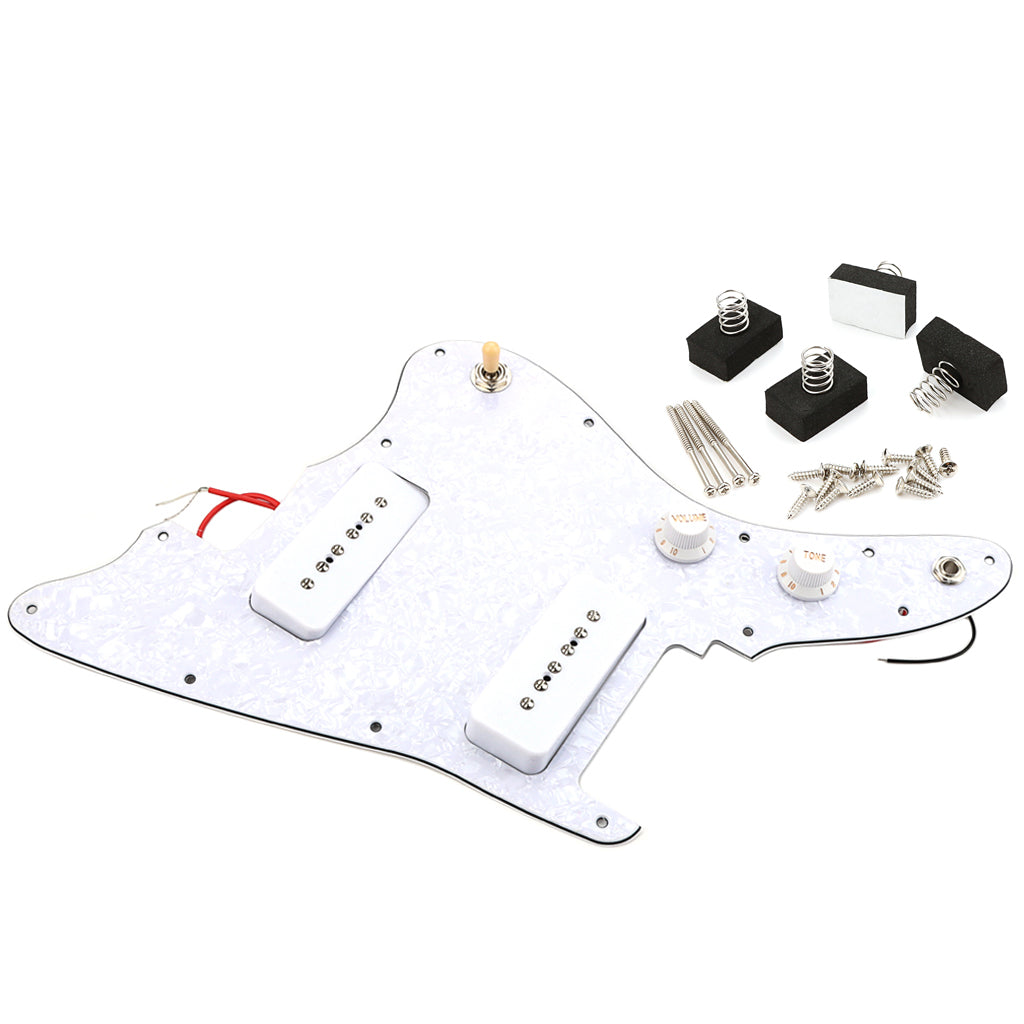 Pleroo Custom Guitar Parts - For Japan Jazzmaster Guitar Pickguard With PAF Humbucker No Bridge Post Holes And Upper Horn