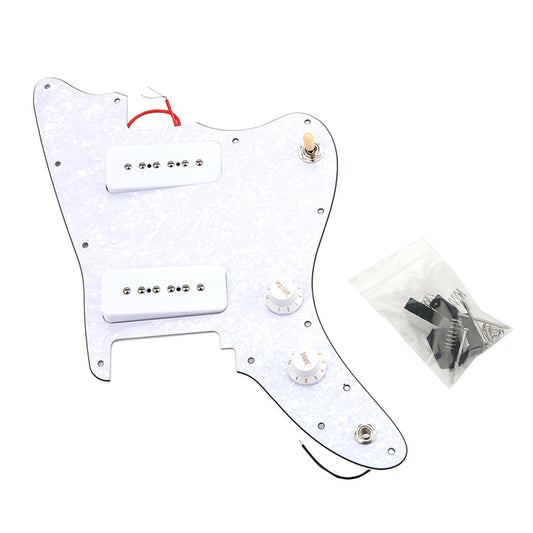 Pleroo Custom Guitar Parts - For Japan Jazzmaster Guitar Pickguard With PAF Humbucker No Bridge Post Holes And Upper Horn