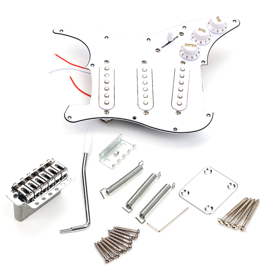 DIY Electric Guitar Kits,Mini Guitar Pickguard Bridge System for ST Style Electric Guitar DIY Accessory