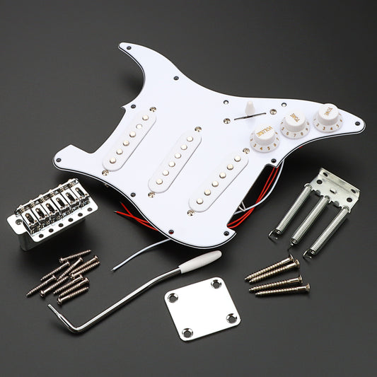 DIY Electric Guitar Kits,Mini Guitar Pickguard Bridge System for ST Style Electric Guitar DIY Accessory