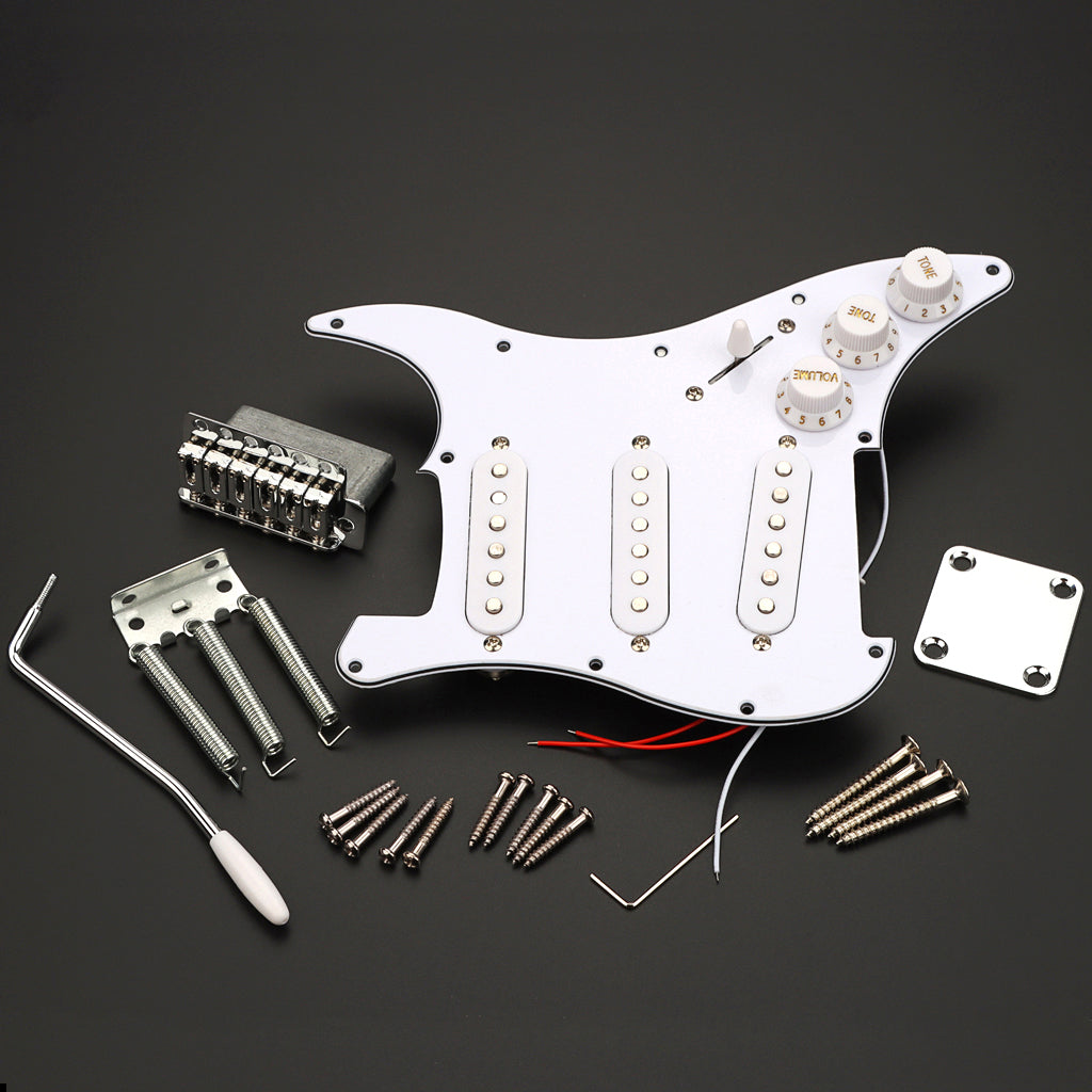 DIY Electric Guitar Kits,Mini Guitar Pickguard Bridge System for ST Style Electric Guitar DIY Accessory