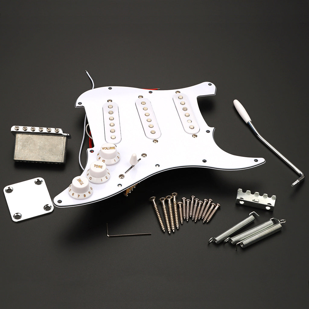 DIY Electric Guitar Kits,Mini Guitar Pickguard Bridge System for ST Style Electric Guitar DIY Accessory