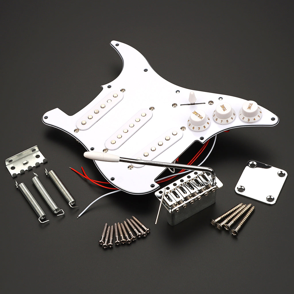 DIY Electric Guitar Kits,Mini Guitar Pickguard Bridge System for ST Style Electric Guitar DIY Accessory