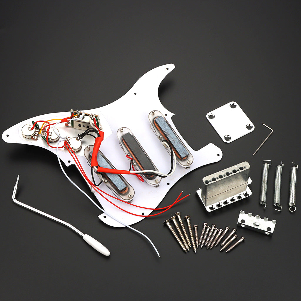 DIY Electric Guitar Kits,Mini Guitar Pickguard Bridge System for ST Style Electric Guitar DIY Accessory