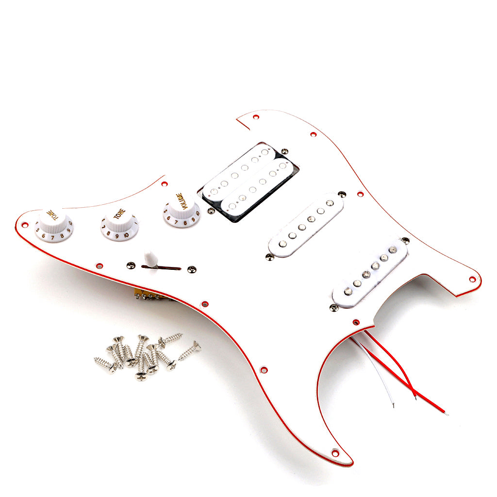 Pre-wired SSH Guitar Loaded Pickguard for Strat Style Electric Guitar White 3Ply