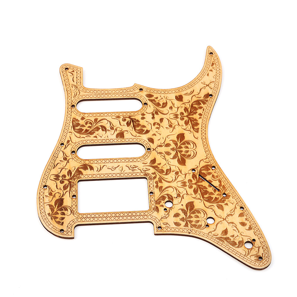 11 Hole Wood Guitar Strat Pickguard SSH Scratch Plate for Stratocaster Style Guitar