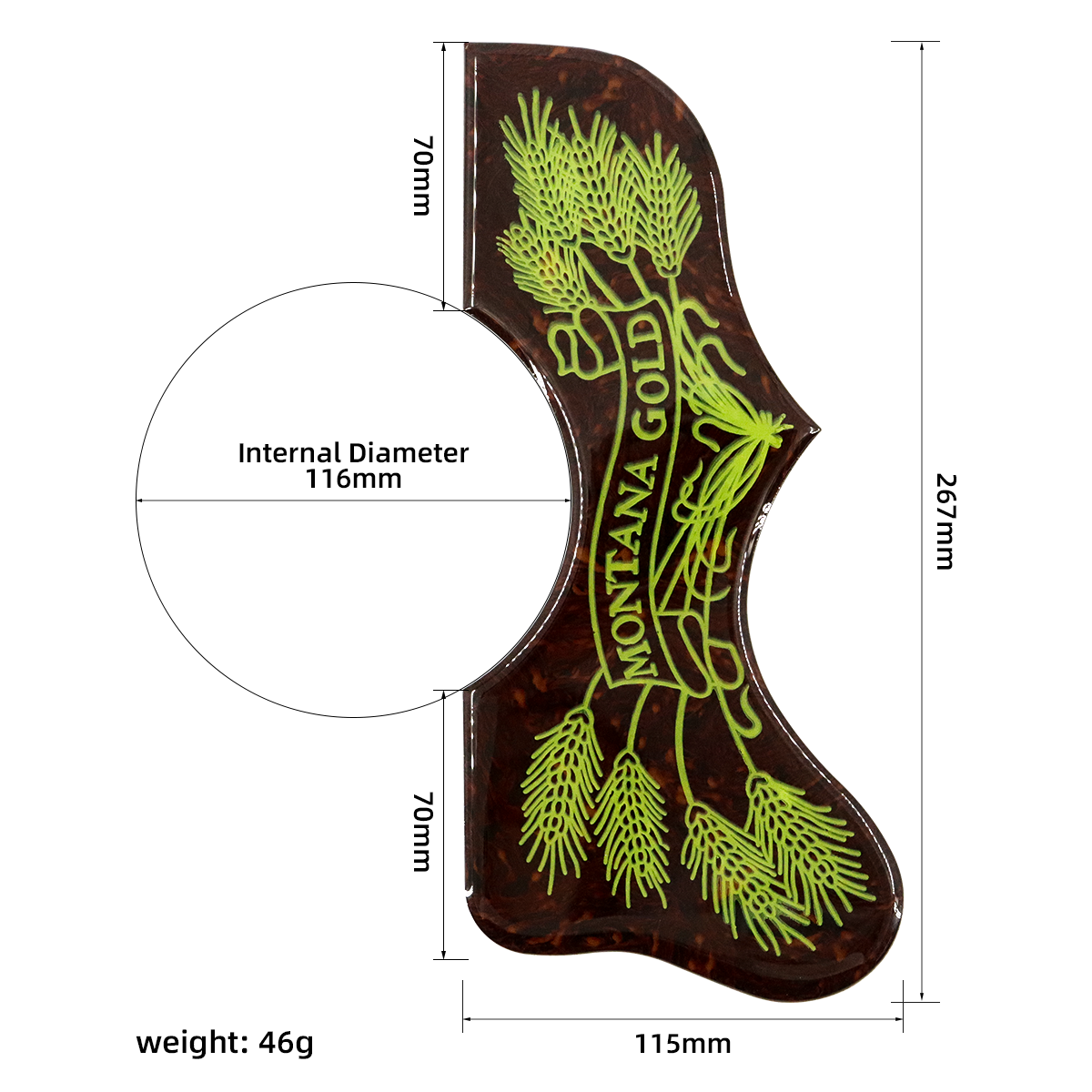 2.5mm Thickness Acoustic Guitar Pickguard Abalone Inlay Flower Pickguard for J200 Folk Acoustic Guitar