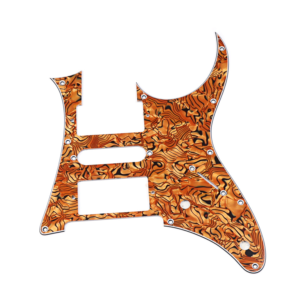 10 Holes HSH Guitar Pickguard Scratch Plate for Electric Guitar Parts, 3Ply Brown Pearl Shell