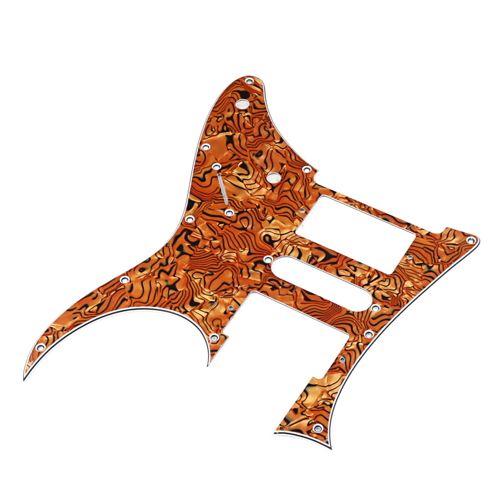 10 Holes HSH Guitar Pickguard Scratch Plate for Electric Guitar Parts, 3Ply Brown Pearl Shell