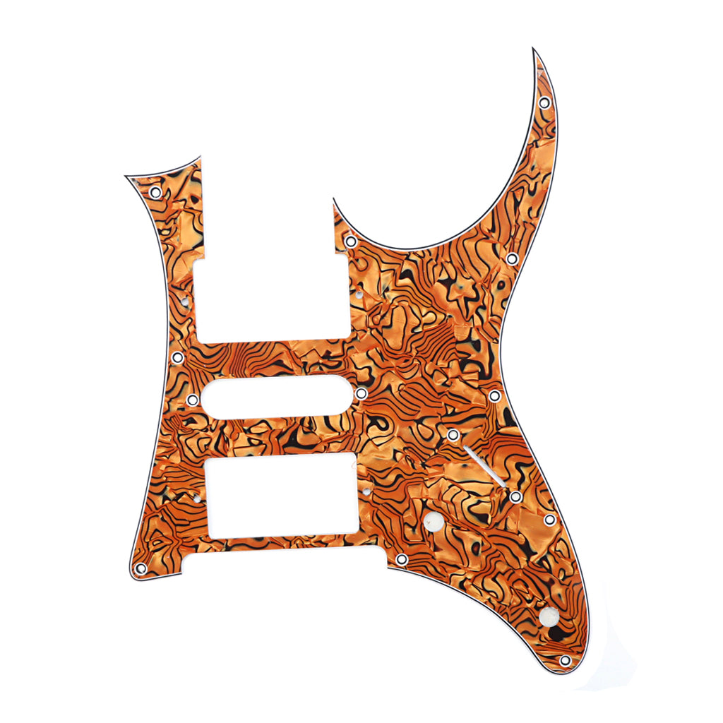 10 Holes HSH Guitar Pickguard Scratch Plate for Electric Guitar Parts, 3Ply Brown Pearl Shell