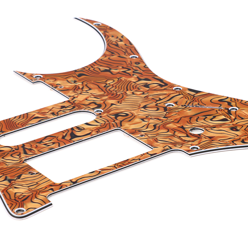 10 Holes HSH Guitar Pickguard Scratch Plate for Electric Guitar Parts, 3Ply Brown Pearl Shell