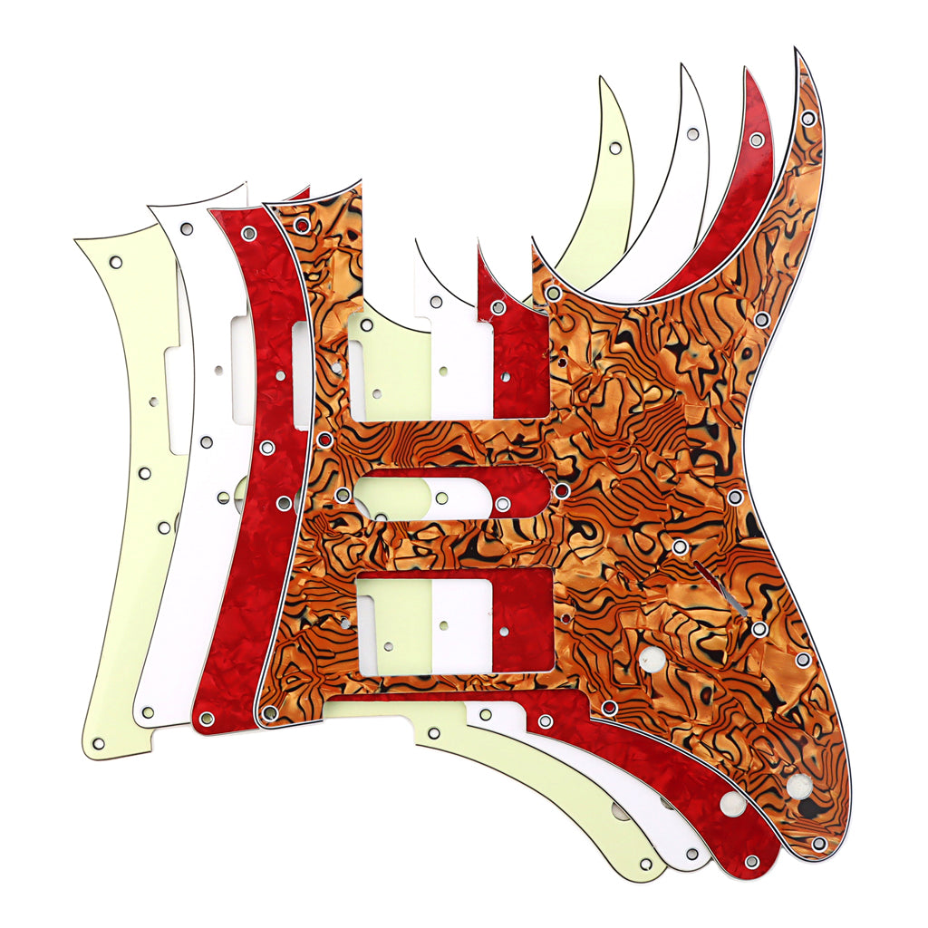 10 Holes HSH Guitar Pickguard Scratch Plate for Electric Guitar Parts, 3Ply Brown Pearl Shell