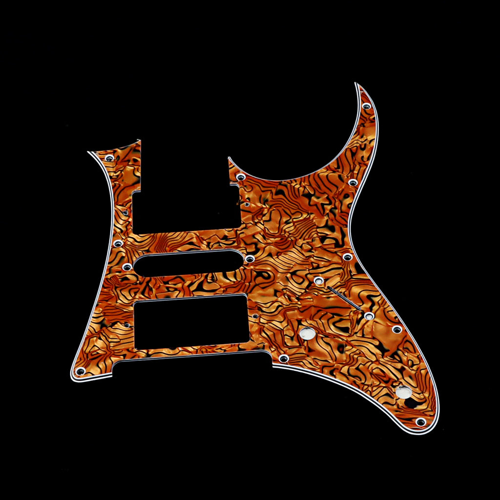 10 Holes HSH Guitar Pickguard Scratch Plate for Electric Guitar Parts, 3Ply Brown Pearl Shell