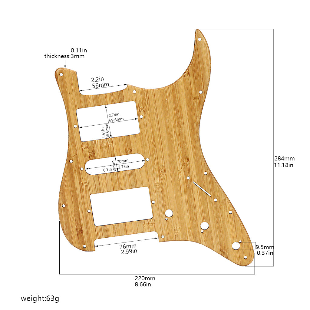 Set of 11 Holes Guitar Pickguard HH Scratch Plate & Screws for USA ST Style Guitar Accessories