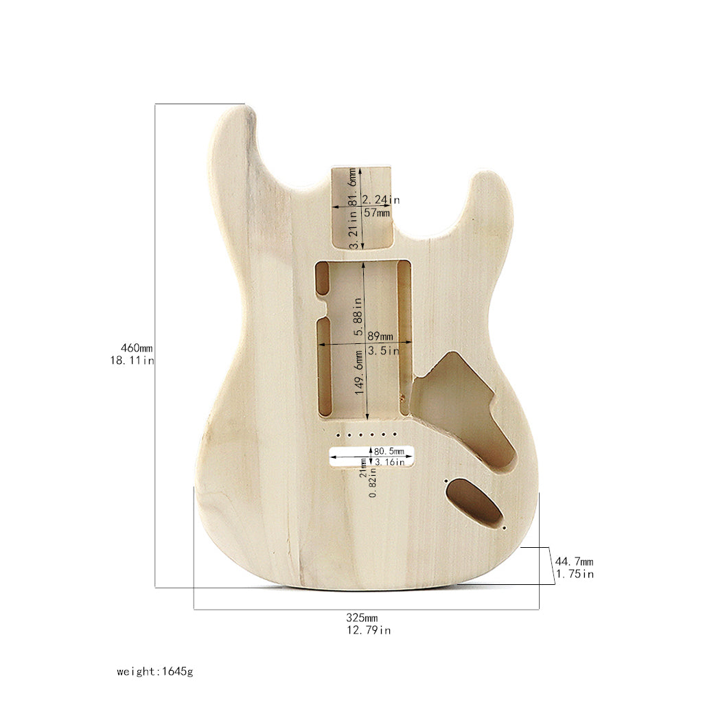 Electric Guitar Body Replacement Unfinished In One Piece Maple Guitar Body for Fender Guitar DIY Accessories