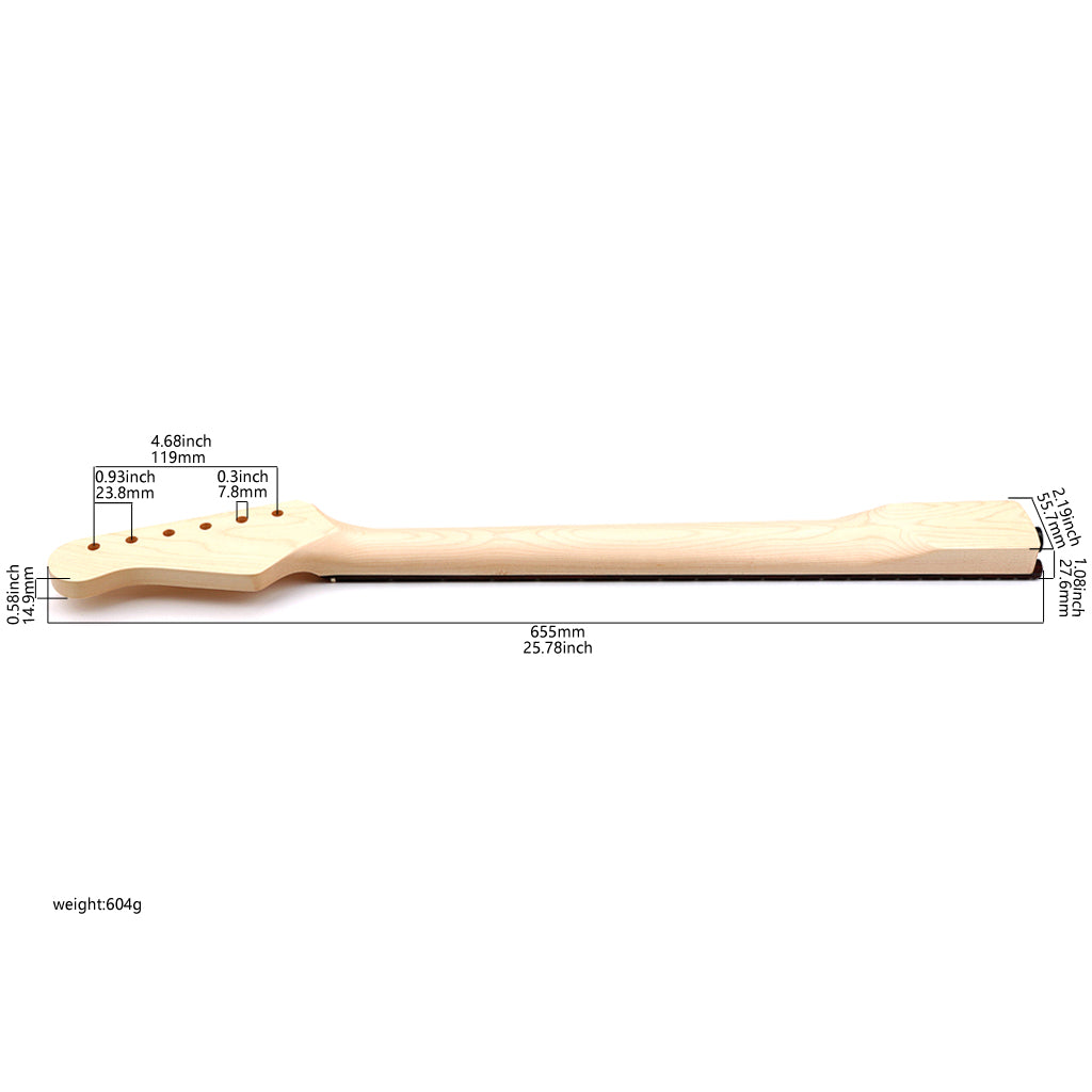 22 Fret Guitar Neck Maple Rosewood Fingerboard for ST Style Electric Guitar Replacement Parts