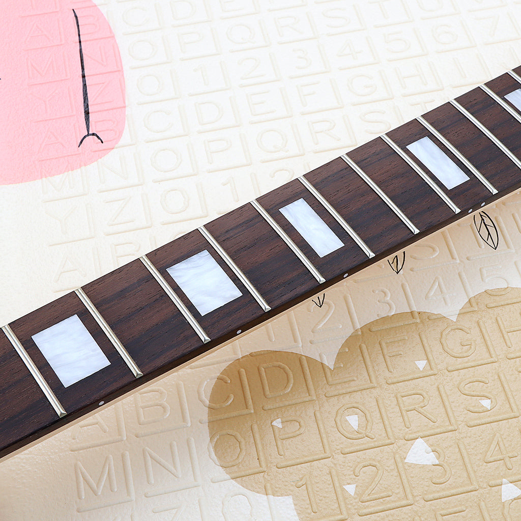 24 Fret Guitar Neck Maple Rosewood Fretboard with White Trapezoid Inlay for ST Electric Guitar