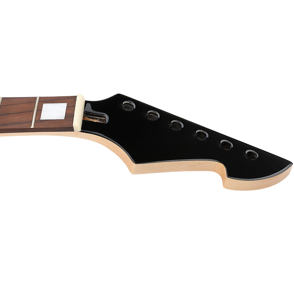 24 Fret Guitar Neck Maple Rosewood Fretboard with White Trapezoid Inlay for ST Electric Guitar