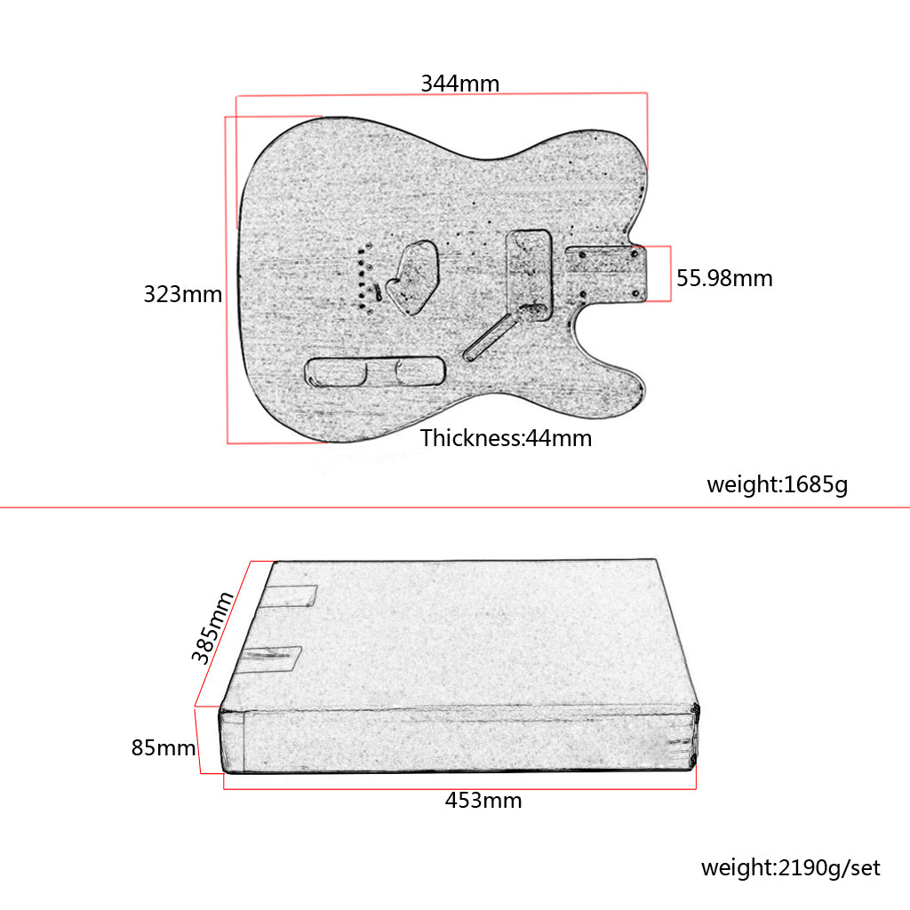 ST/TL electric guitar body Red walnut guitar DIY accessory