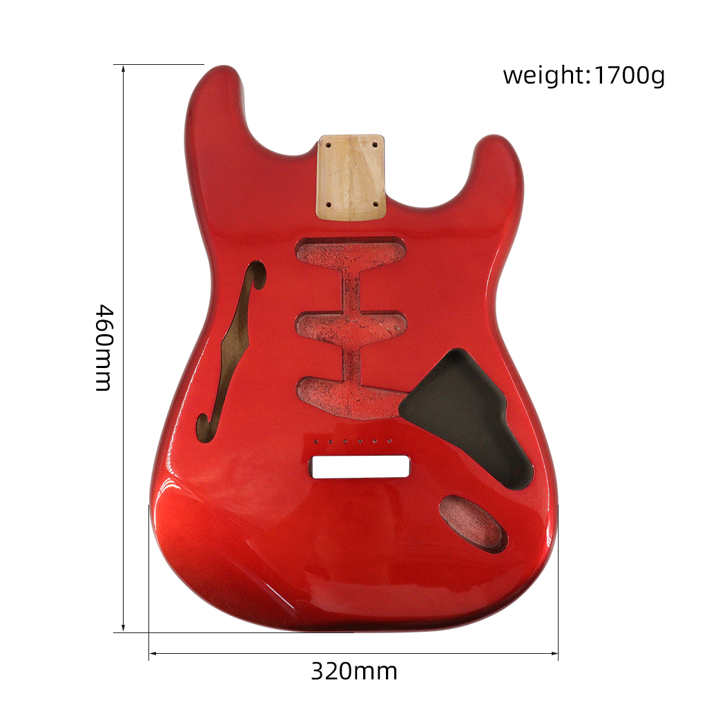 Alder Wood ST Electric Guitar Body in High Gloss Finished for SSS Electric Guitar Replacement