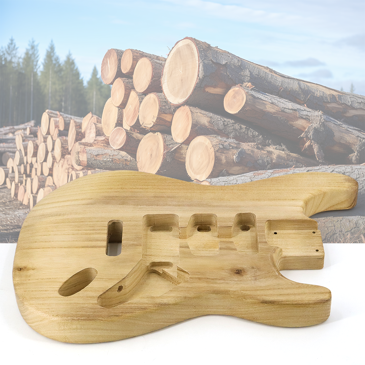 Guitar body Unfinished Paulownia Body for SSH Style Guitar Part