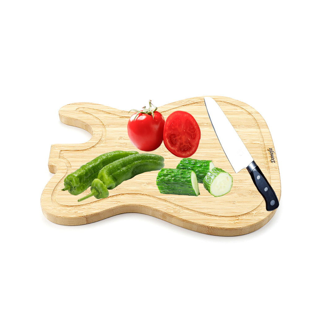 Bamboo Cutting Board Tray Guitar shape Pizza Peeling Cutting Board Cut Food Bread Fruit Vegetables