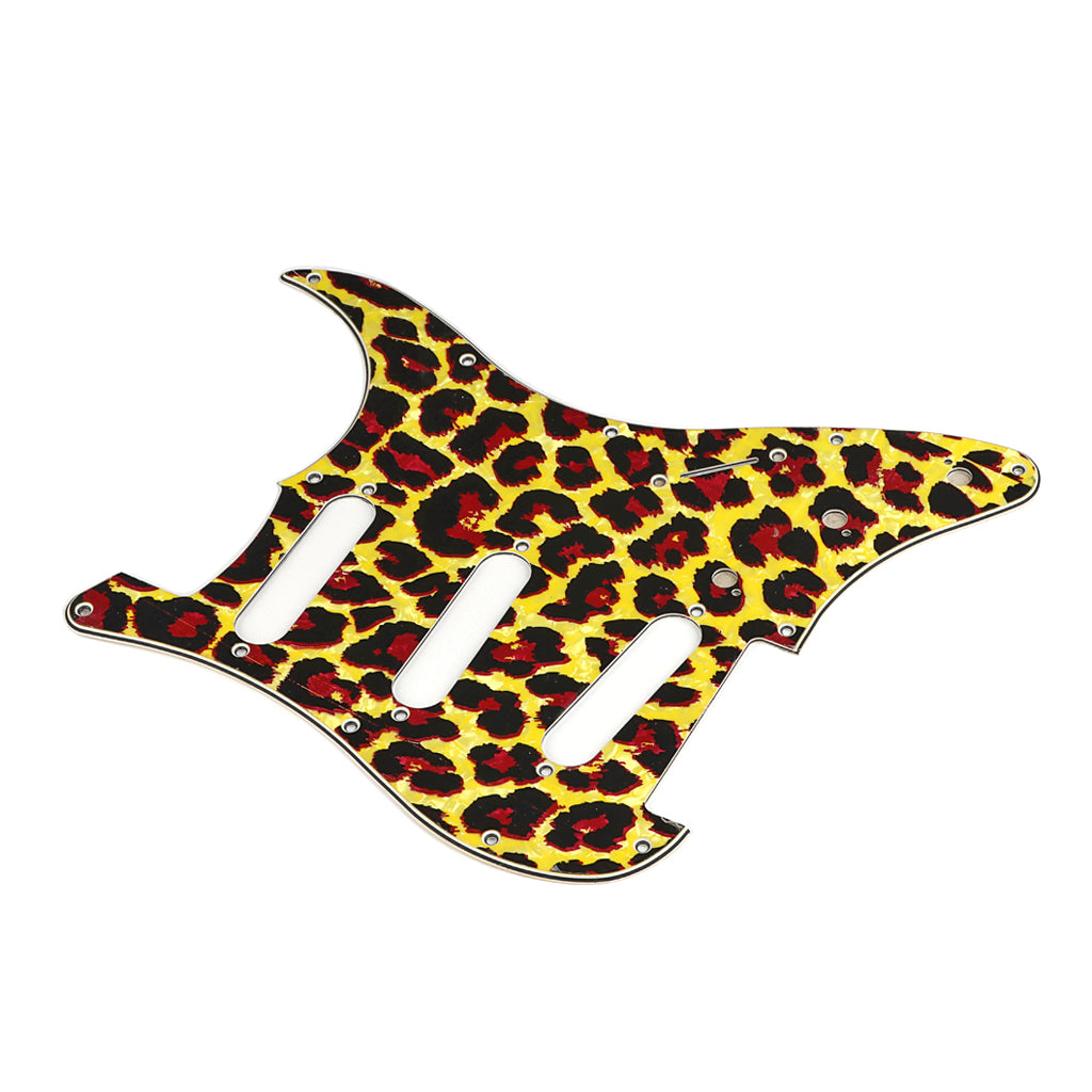 11 Hole Strat Guitar Pickguard SSS Scratch Plate for Stratocaster Style Guitar Leopard Stripe