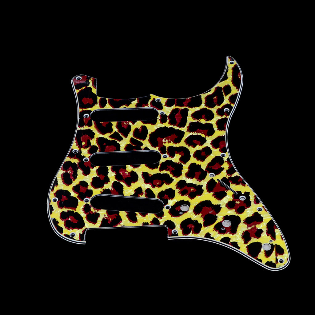 11 Hole Strat Guitar Pickguard SSS Scratch Plate for Stratocaster Style Guitar Leopard Stripe