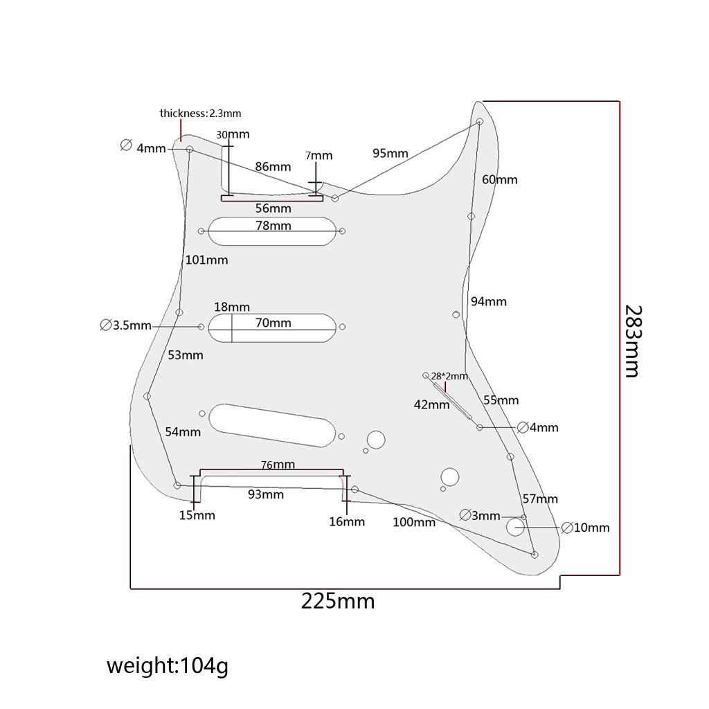 11 Hole Strat Guitar Pickguard SSS Scratch Plate for Stratocaster Style Guitar Leopard Stripe