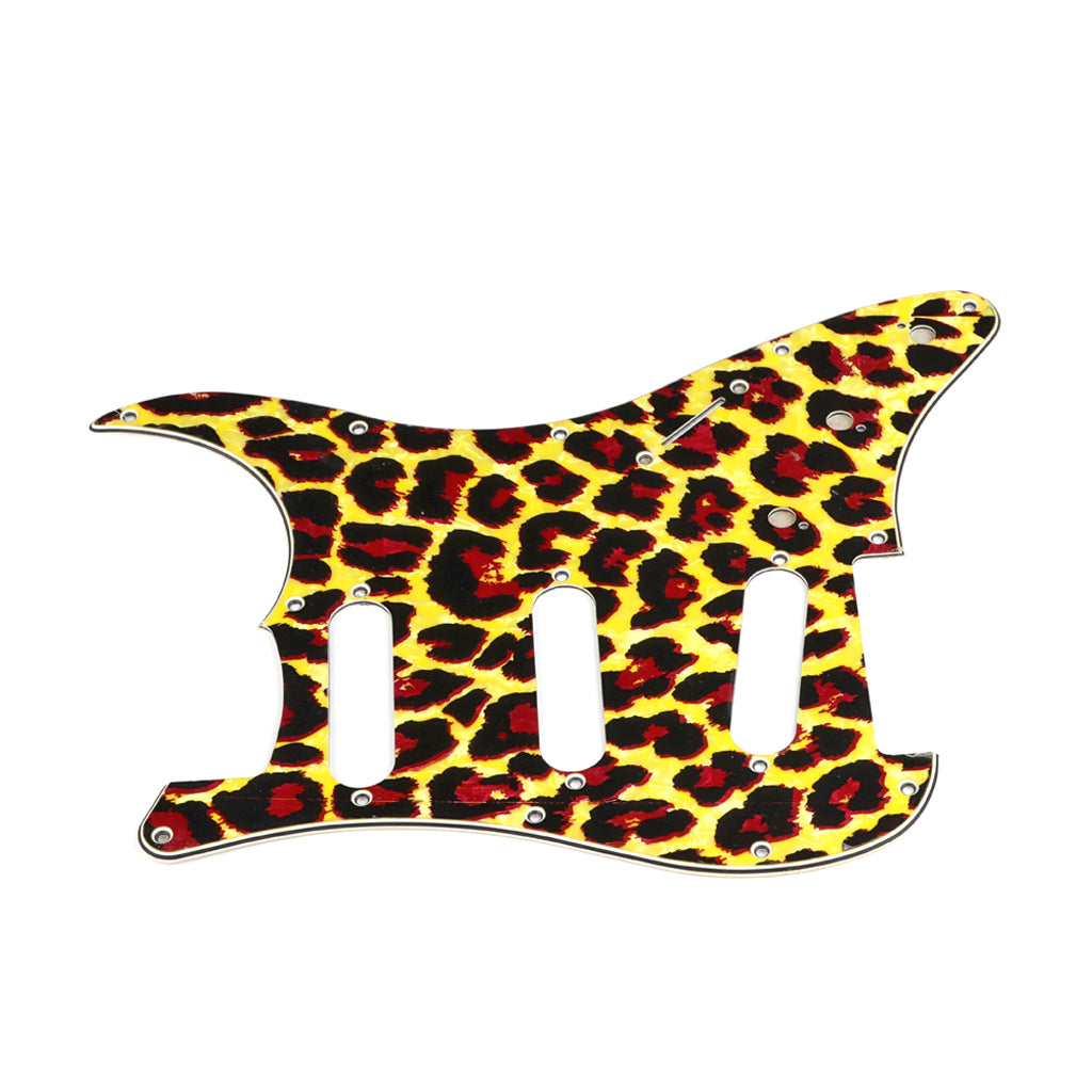 11 Hole Strat Guitar Pickguard SSS Scratch Plate for Stratocaster Style Guitar Leopard Stripe